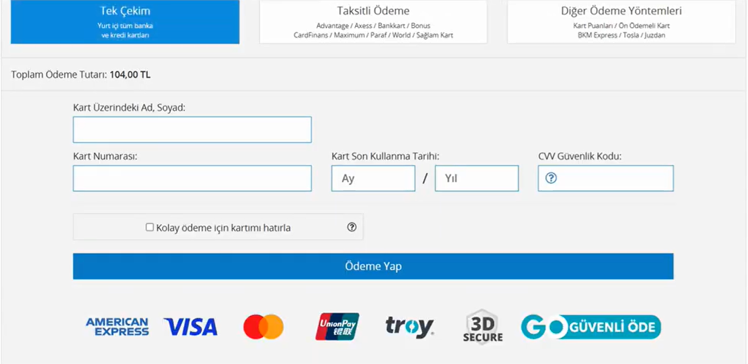 WHMCS Entegrasyon Görüntüsü